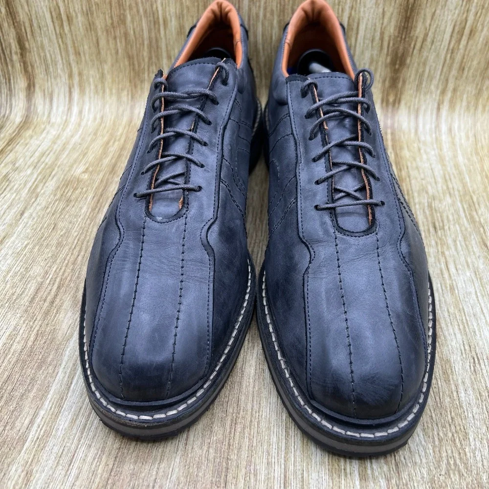 Allen Edmonds Voyager Men's 13 D Gray Leather Bicycle Toe Casual Oxford 9384